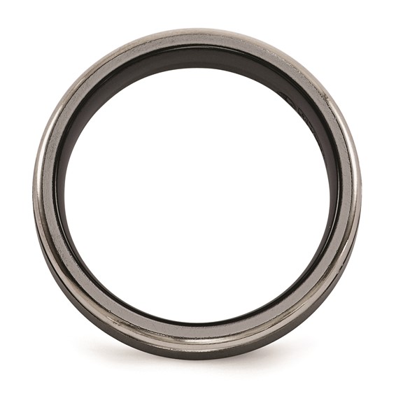 Edward Mirell Titanium Black Ti Grey Edges 6.5mm Band