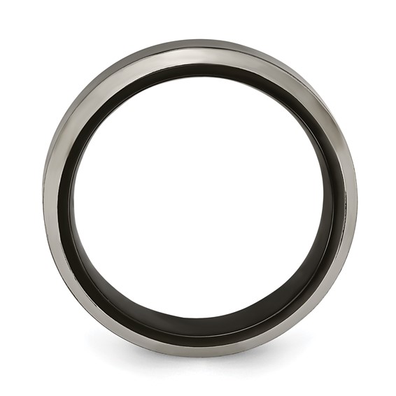 Edward Mirell Titanium Black Ti Grey Edges 7mm Band