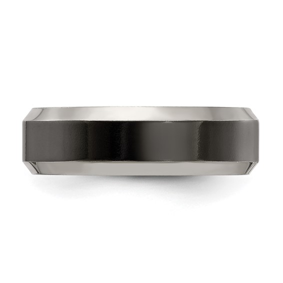 Edward Mirell Titanium Black Ti Grey Edges 7mm Band