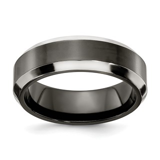 Edward Mirell Titanium Black Ti Grey Edges 7mm Band