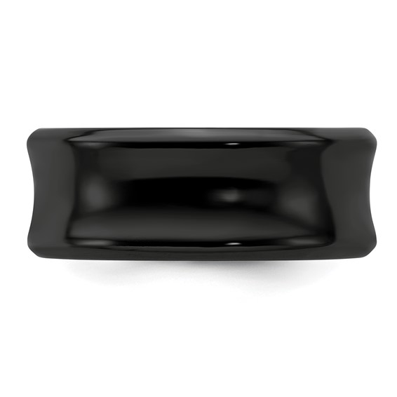 Edward Mirell Titanium Black Ti Polished Concave 9mm Band