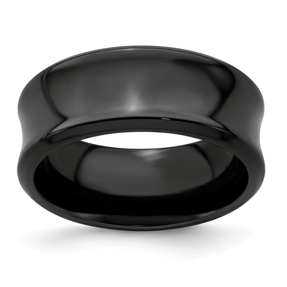 Edward Mirell Titanium Black Ti Polished Concave 9mm Band
