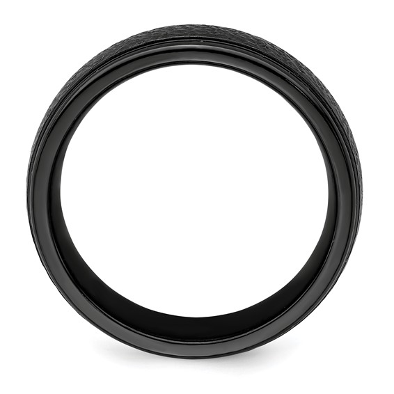 Edward Mirell Titanium Black Ti Hammered 7mm Band