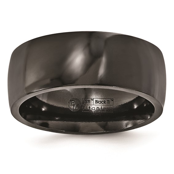 Edward Mirell Titanium Black Ti Polished 8.5mm Band