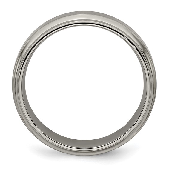 Edward Mirell Titanium Brushed & Polished Beveled 6mm Band