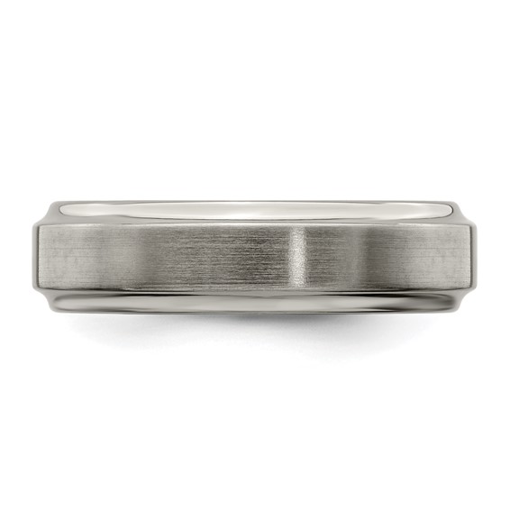 Edward Mirell Titanium Brushed & Polished Beveled 6mm Band