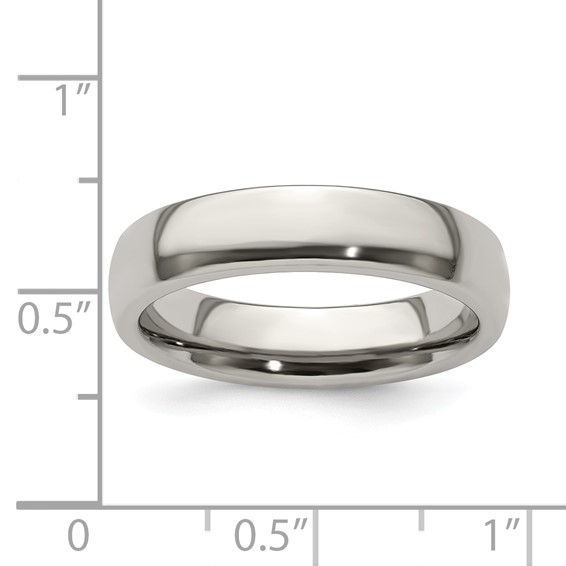 Edward Mirell Titanium Half Round 5mm Polished Band Size 5