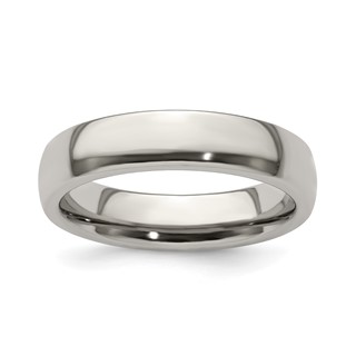 Edward Mirell Titanium Half Round 5mm Polished Band Size 5