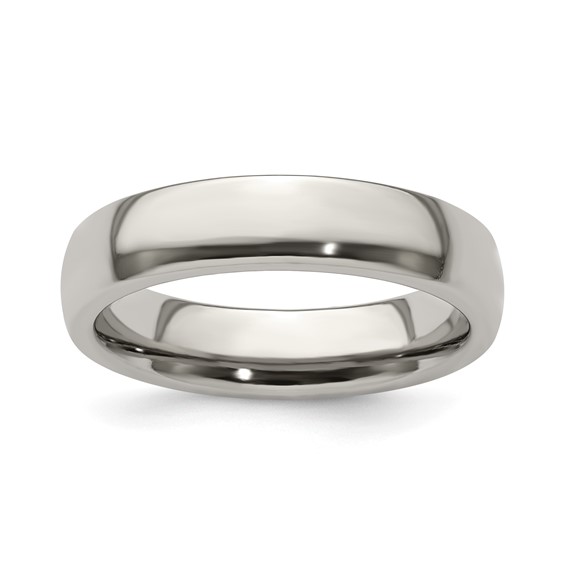Edward Mirell Titanium Half Round 5mm Polished Band Size 5
