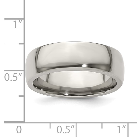 Edward Mirell Titanium Half Round 7mm Polished Band Size 6