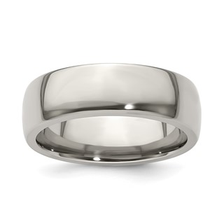 Edward Mirell Titanium Half Round 7mm Polished Band Size 6