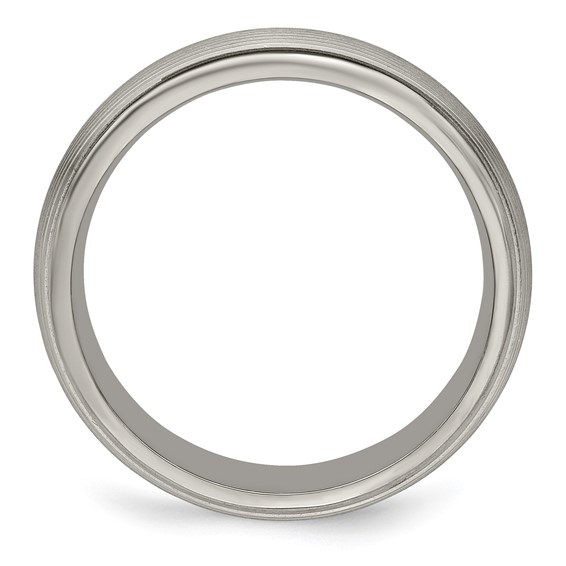 Edward Mirell Titanium Polished Textured Domed 6mm Band