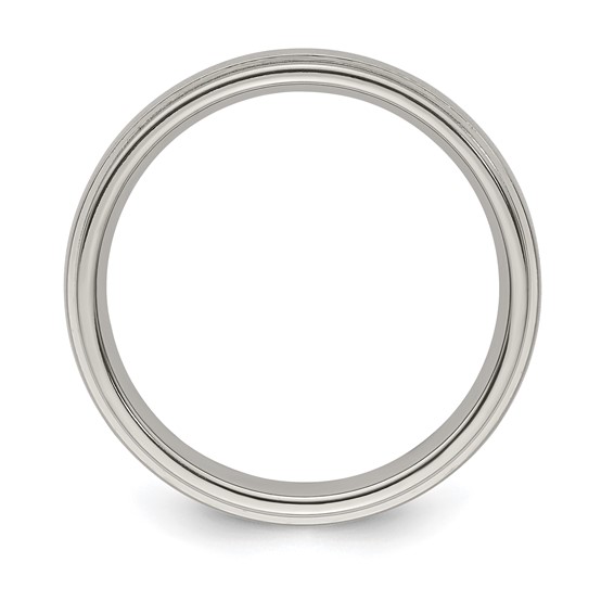 Edward Mirell Titanium Brushed/Polished Step Edge 5mm Band Size 5