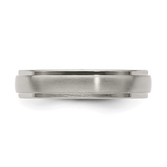 Edward Mirell Titanium Brushed/Polished Step Edge 5mm Band Size 5