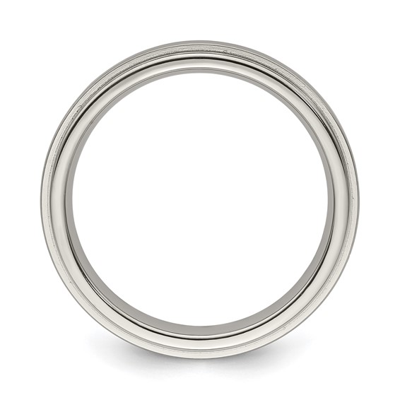 Edward Mirell Titanium Brushed/Polished Flat Step Edge 4mm Band Size 5