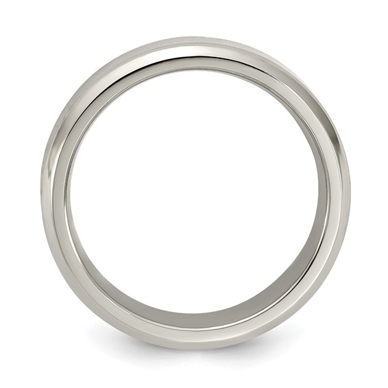Edward Mirell Titanium Brushed/Polished Beveled Edge 5mm Band Size 5