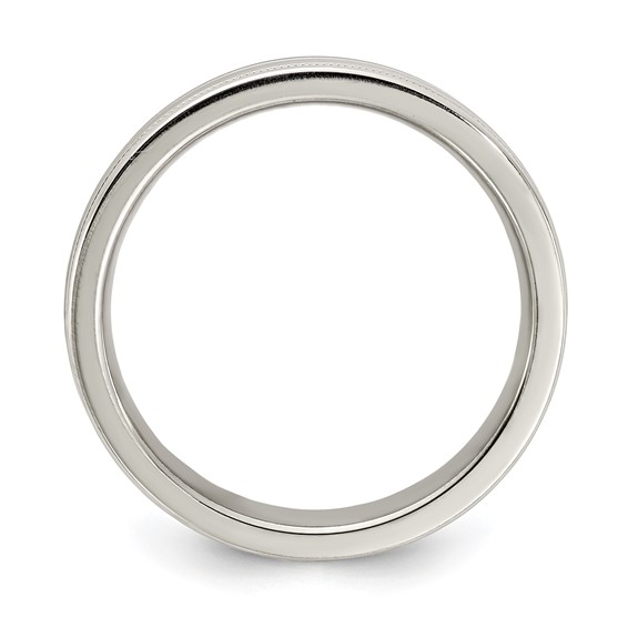 Edward Mirell Titanium Brushed & Polished Tri Dome Milgrain 4mm Band