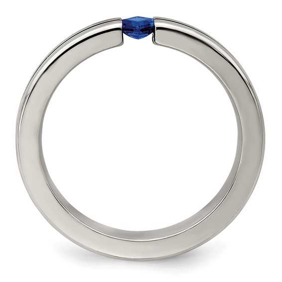 Edward Mirell Titanium Sapphire & Blue Anodized 4mm Band