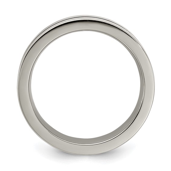 Edward Mirell Gray Titanium Rainbow Anodized Grooved Flat Bands