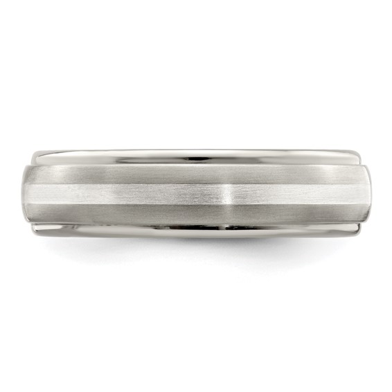 Edward Mirell Titanium Brushed&Polished w/Sterling Silver 6mm Band