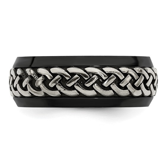 Edward Mirell Black Ti & Titanium Casted 9mm Band