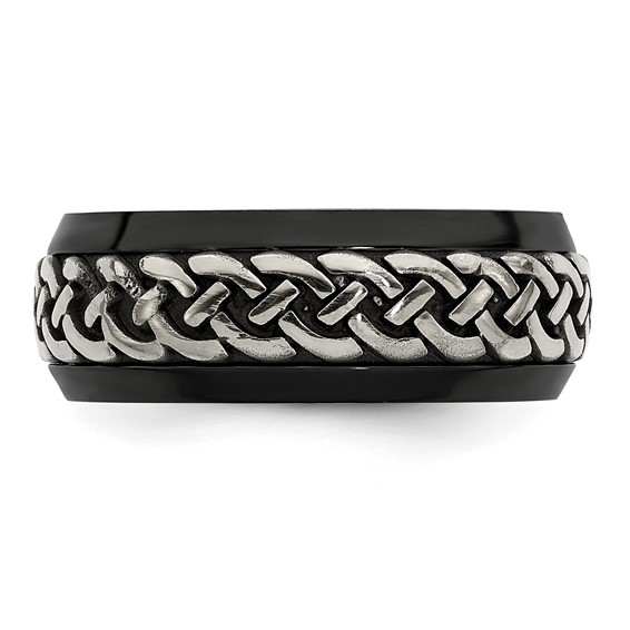 Edward Mirell Black Ti & Titanium Casted 9mm Band