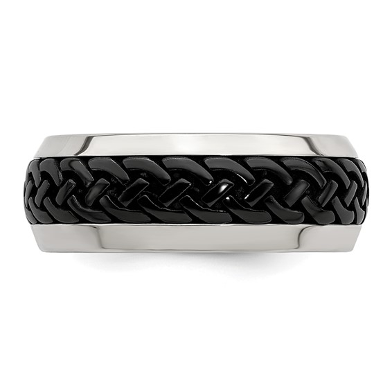 Edward Mirell Stainless Steel & Black Ti Casted 9mm Band