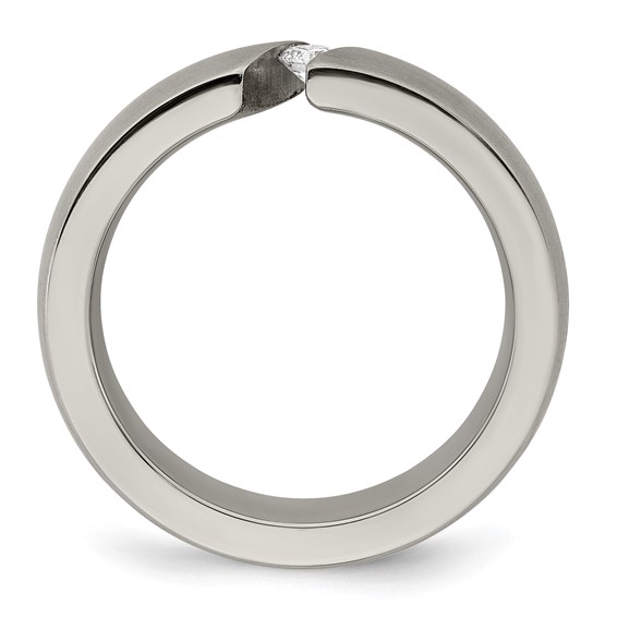 Edward Mirell Titanium Brushed .10ct Diamond 6mm Band