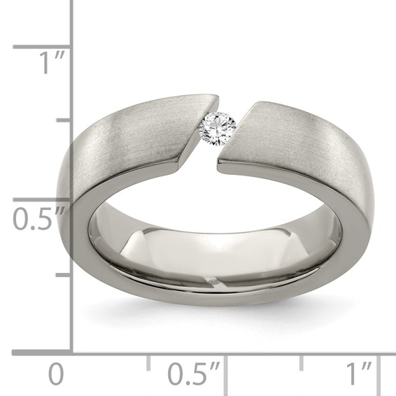 Edward Mirell Titanium Brushed .10ct Diamond 6mm Band