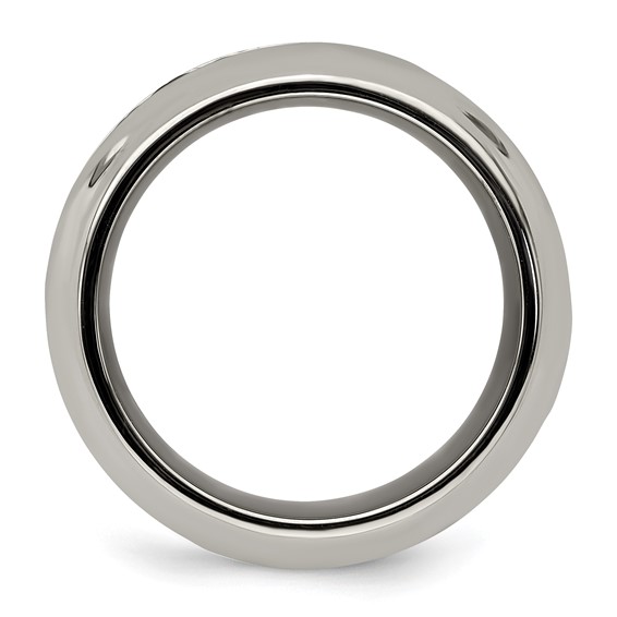 Edward Mirell Stainless Steel and Black Ti Double Cable 10.75mm Band