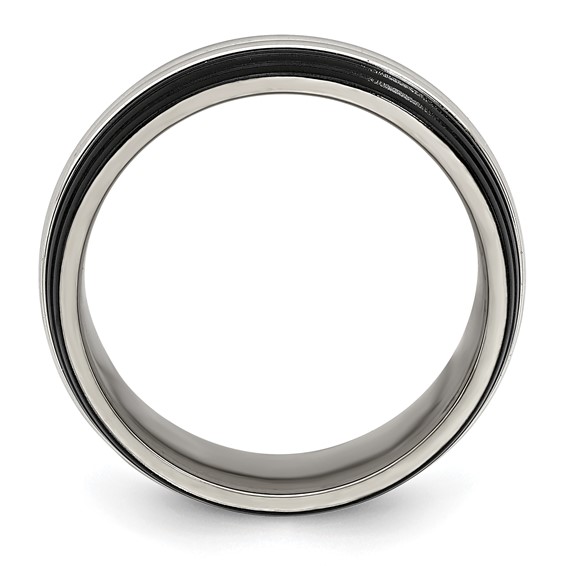 Edward Mirell Black Ti & Stainless Steel Polished 9mm Band