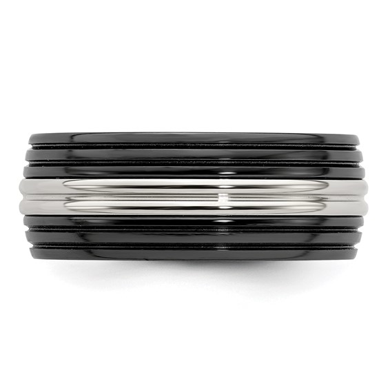 Edward Mirell Black Ti & Stainless Steel Polished 9mm Band