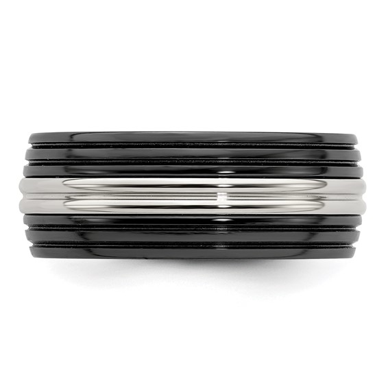 Edward Mirell Black Ti & Stainless Steel Polished 9mm Band