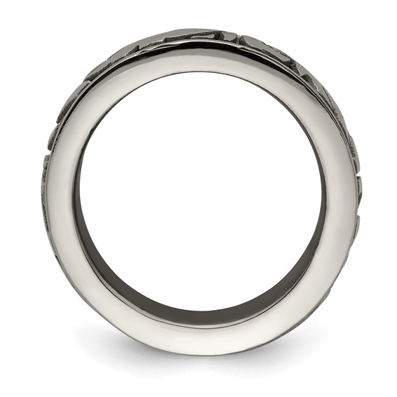 Edward Mirell Titanium Casted Abstract Design 7mm Band