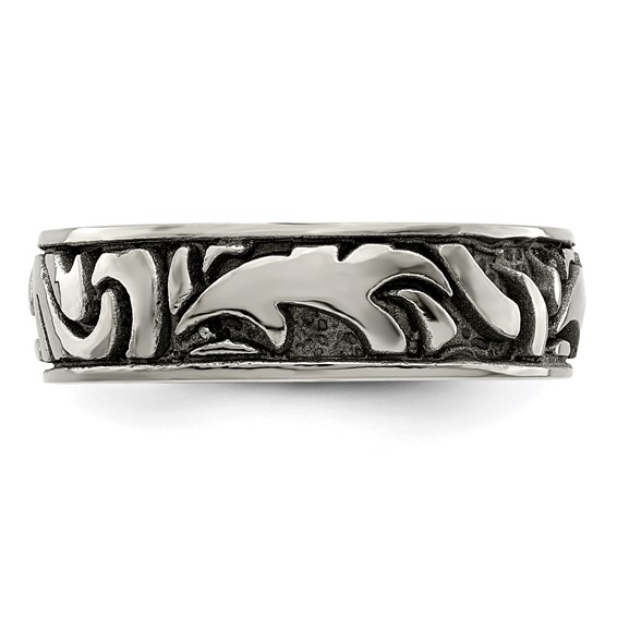 Edward Mirell Titanium Casted Abstract Design 7mm Band