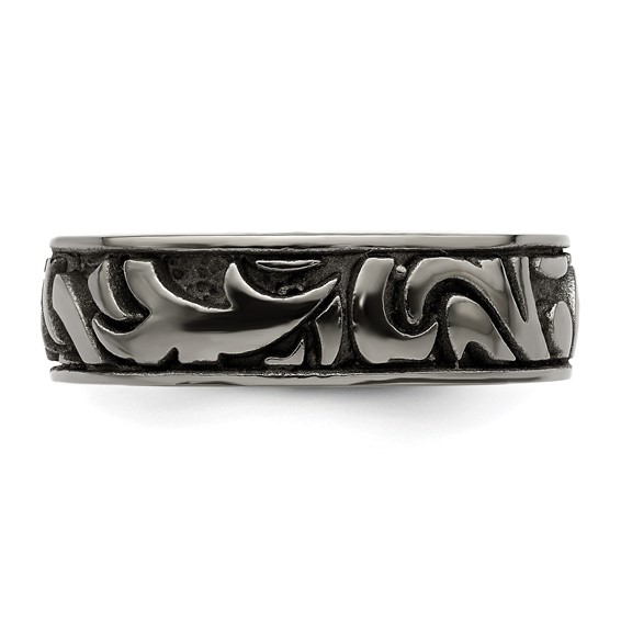 Edward Mirell Titanium Casted Abstract Design 7mm Band