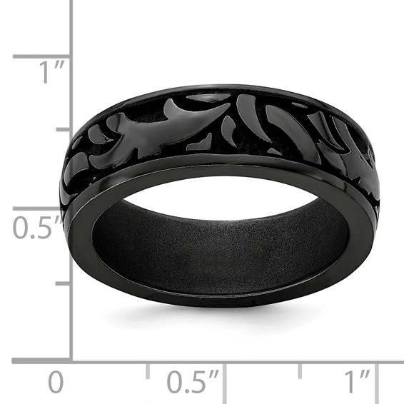 Edward Mirell Black Ti Casted Design 7mm Band