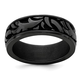 Edward Mirell Black Ti Casted Design 7mm Band