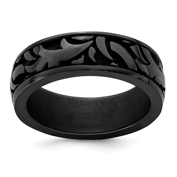 Edward Mirell Black Ti Casted Design 7mm Band