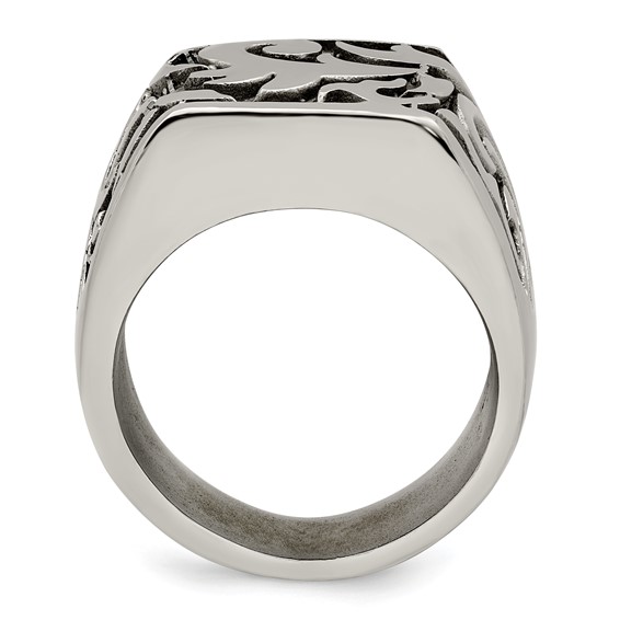Edward Mirell Titanium Casted Design Signet Ring