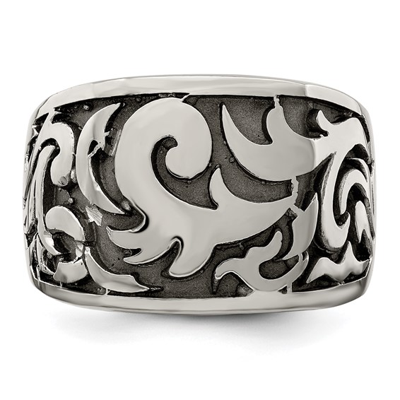 Edward Mirell Titanium Casted Design Signet Ring