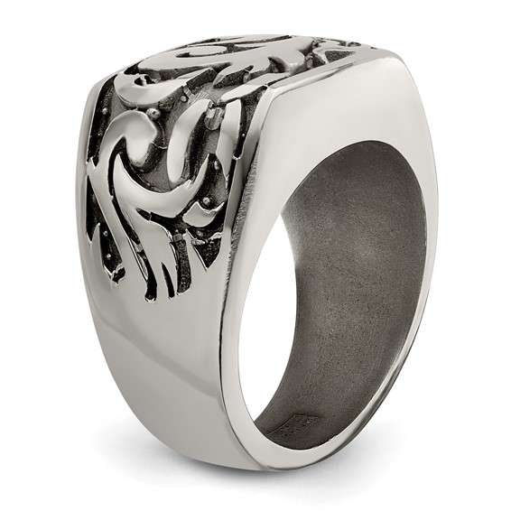 Edward Mirell Titanium Casted Design Signet Ring
