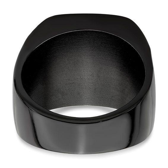 Edward Mirell Titanium Black Ti Casted Design Signet Ring