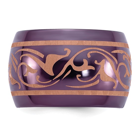 Edward Mirell Black Ti Domed Anodized Copper Color Band