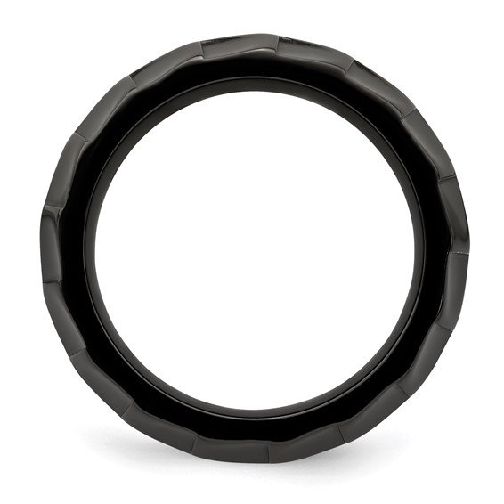 Edward Mirell Black Ti Faceted Edges Polished 12mm Ring