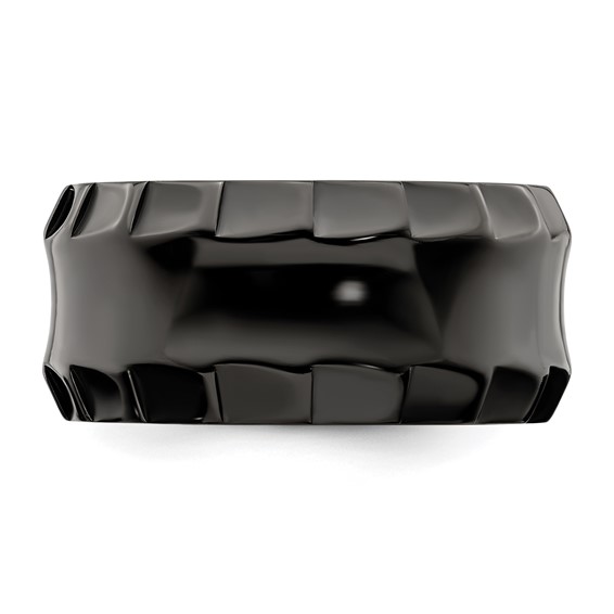 Edward Mirell Black Ti Faceted Edges Polished 12mm Ring