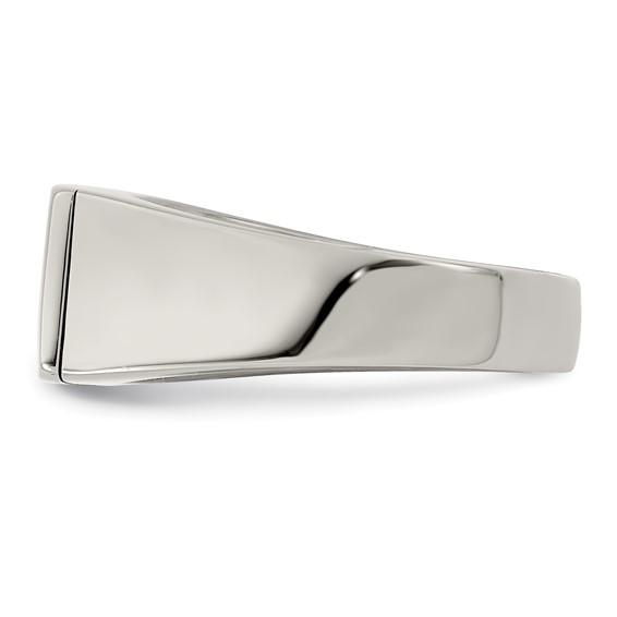 Edward Mirell Titanium Black Leather Insert Polished Ring