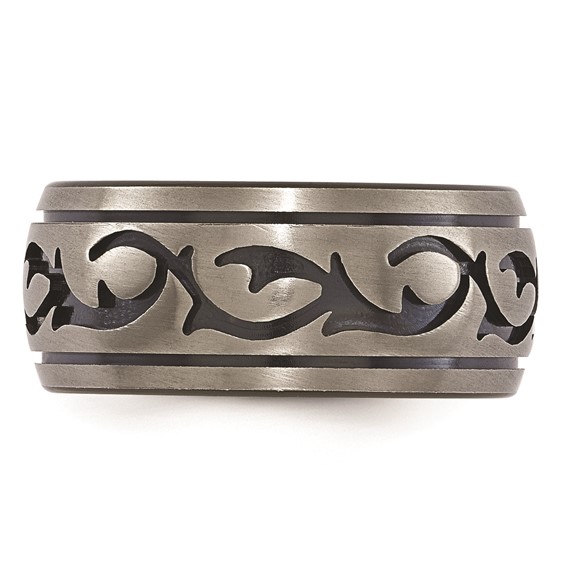 Edward Mirell Black Ti & Titanium Brushed 10mm Band