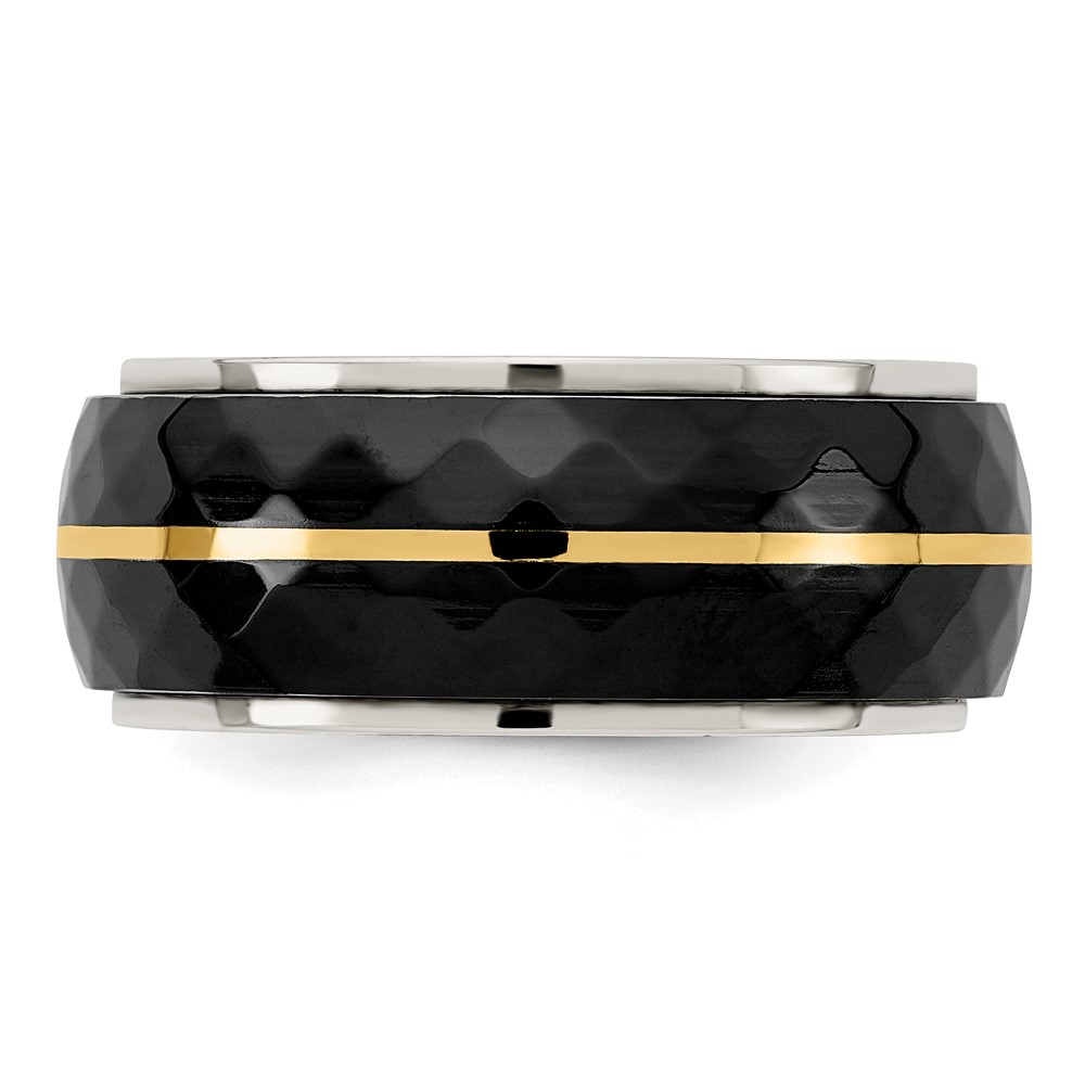 Edward Mirell Titanium, Black Ti Inlay with 14K Yellow ...
