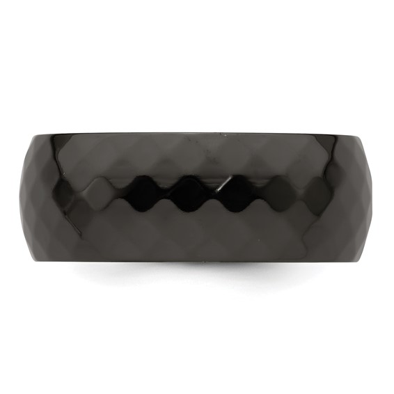Edward Mirell Black Ti Polished Faceted 9mm Band